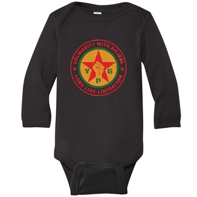 Solidarity With Rojava | Long Live Liberation | YPG Baby Long Sleeve Bodysuit