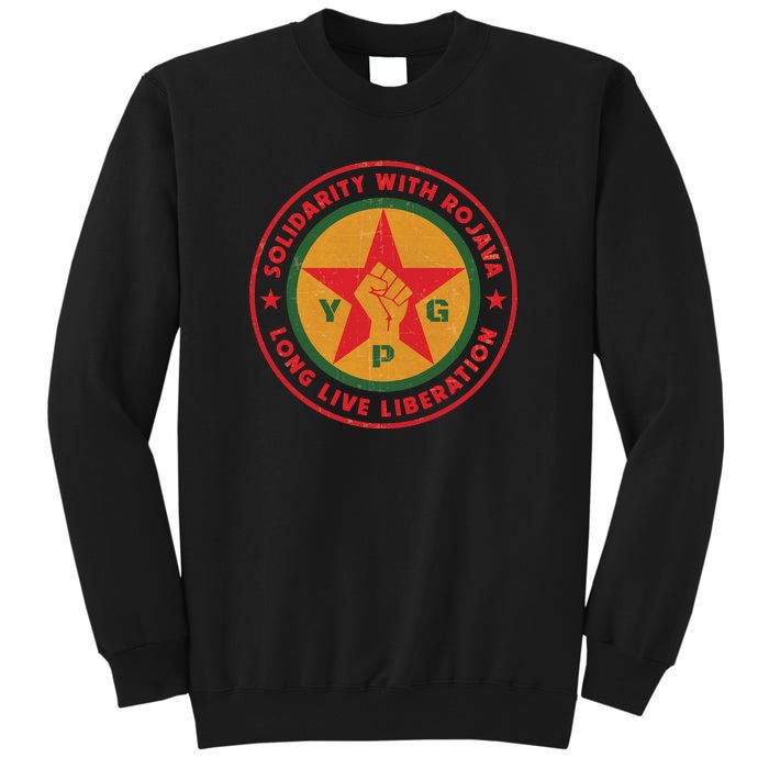 Solidarity With Rojava | Long Live Liberation | YPG Tall Sweatshirt