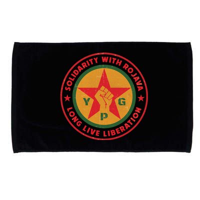 Solidarity With Rojava | Long Live Liberation | YPG Microfiber Hand Towel