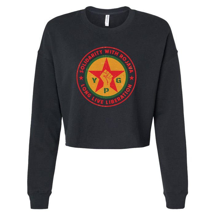 Solidarity With Rojava | Long Live Liberation | YPG Cropped Pullover Crew