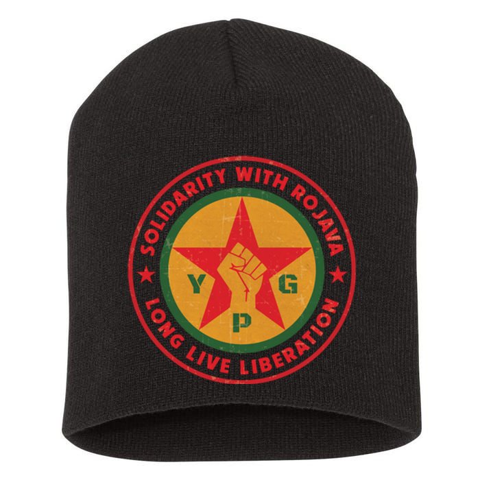 Solidarity With Rojava | Long Live Liberation | YPG Short Acrylic Beanie