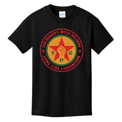 Solidarity With Rojava | Long Live Liberation | YPG Kids T-Shirt