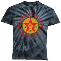 Solidarity With Rojava | Long Live Liberation | YPG Kids Tie-Dye T-Shirt