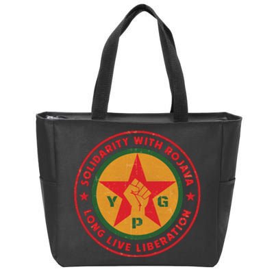 Solidarity With Rojava | Long Live Liberation | YPG Zip Tote Bag