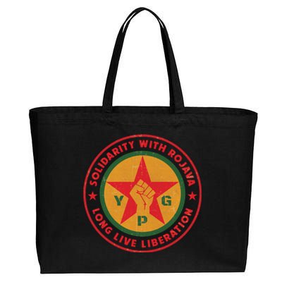 Solidarity With Rojava | Long Live Liberation | YPG Cotton Canvas Jumbo Tote