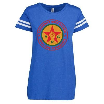 Solidarity With Rojava | Long Live Liberation | YPG Enza Ladies Jersey Football T-Shirt