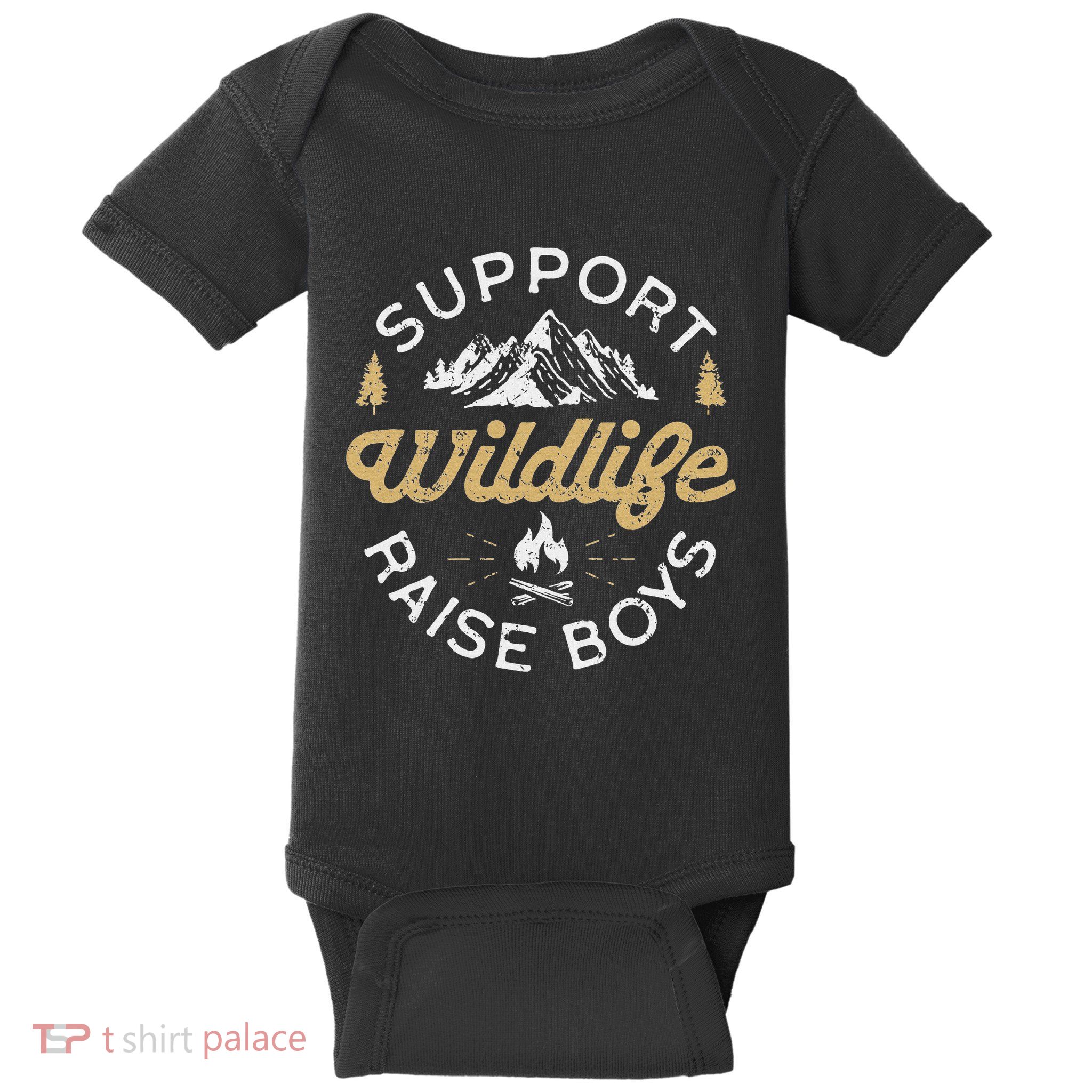 Support Wildlife Raise Parent Mom & Dad Gift Baby Bodysuit