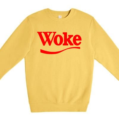 Stay Woke Red Classic Resist Graphic Gift Premium Crewneck Sweatshirt