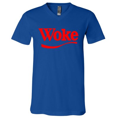 Stay Woke Red Classic Resist Graphic Gift V-Neck T-Shirt