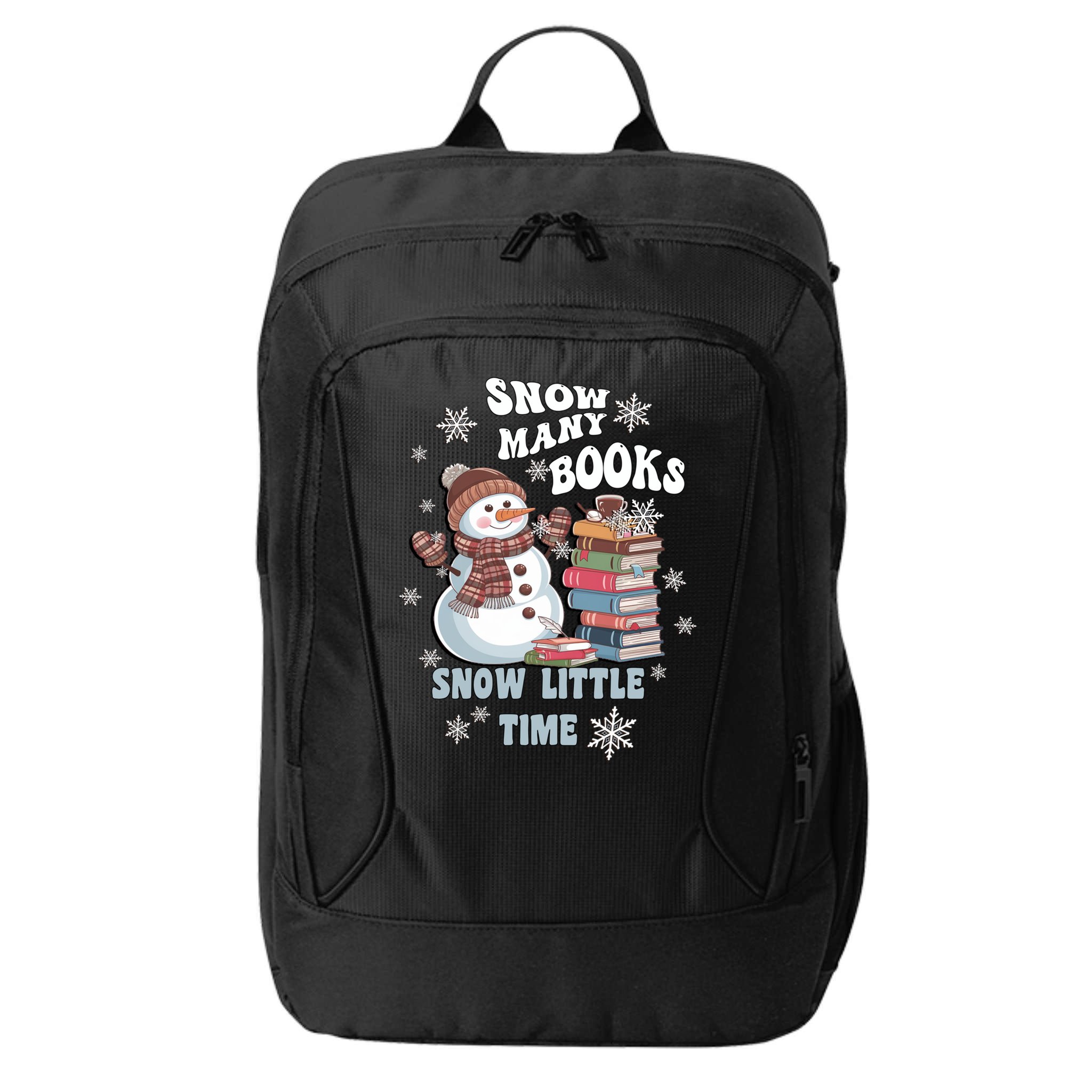 Snowflakes Wintertime Reading Snow Y Books Cute Snow Cute Gift City Backpack
