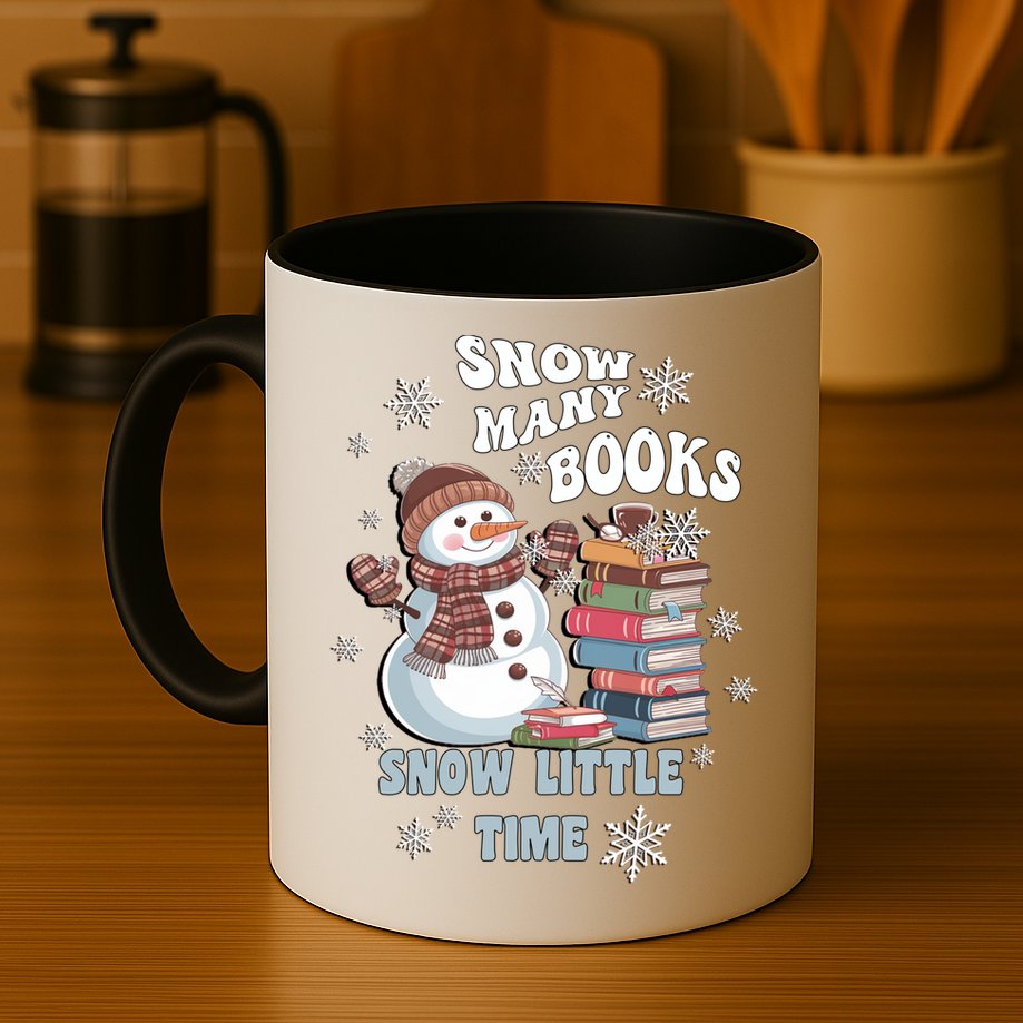 Snowflakes Wintertime Reading Snow Y Books Cute Snow Cute Gift Mug