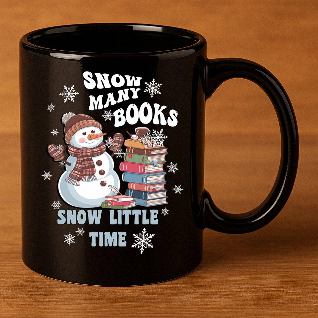 Snowflakes Wintertime Reading Snow Y Books Cute Snow Cute Gift 11oz C Handle Ceramic Mug