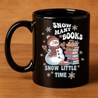 Snowflakes Wintertime Reading Snow Y Books Cute Snow Cute Gift 11oz C Handle Ceramic Mug