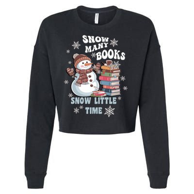 Snowflakes Wintertime Reading Snow Y Books Cute Snow Cute Gift Cropped Pullover Crew