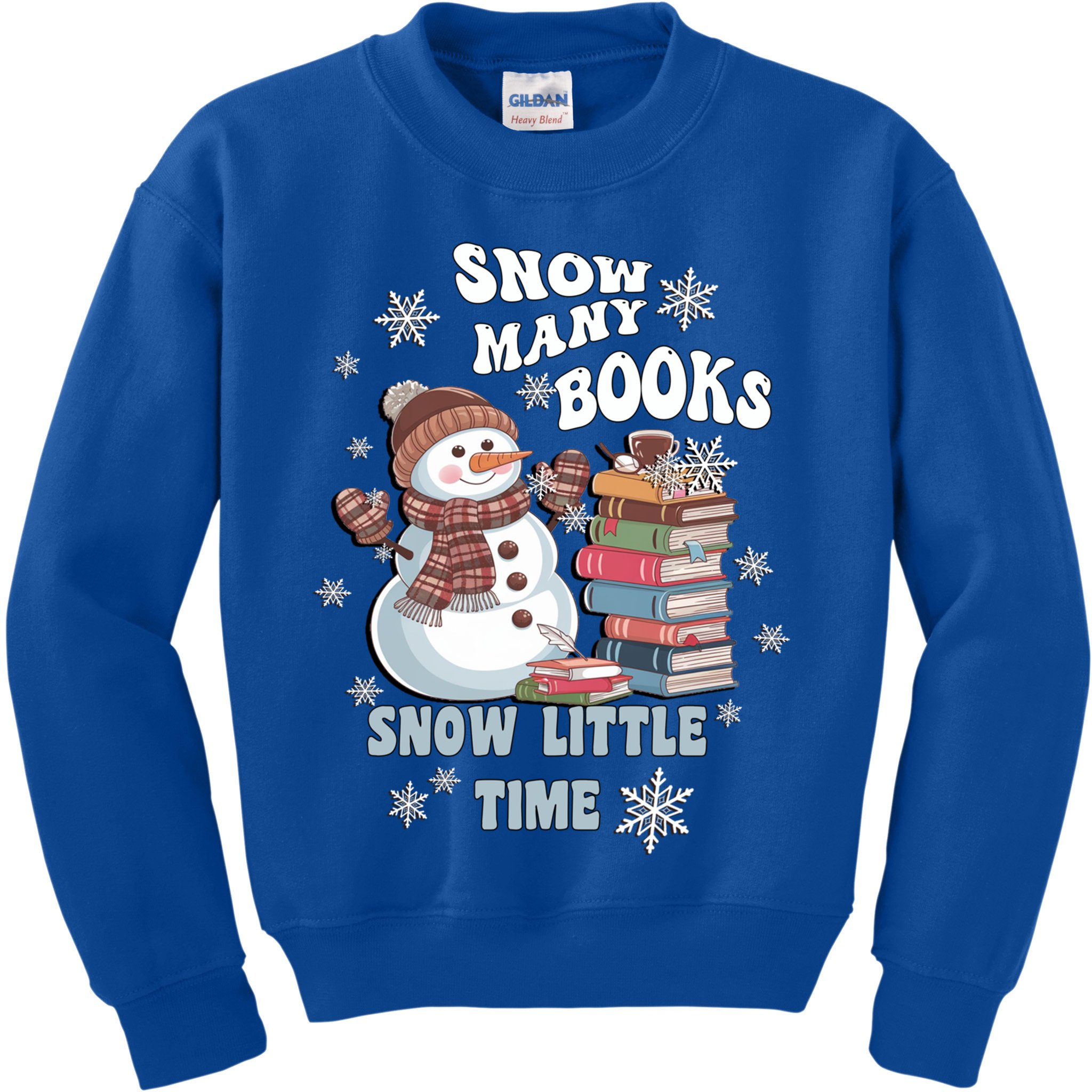 Snowflakes Wintertime Reading Snow Y Books Cute Snow Cute Gift Kids Sweatshirt