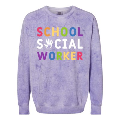 Social Work Rainbow School Social Worker Gift Colorblast Crewneck Sweatshirt