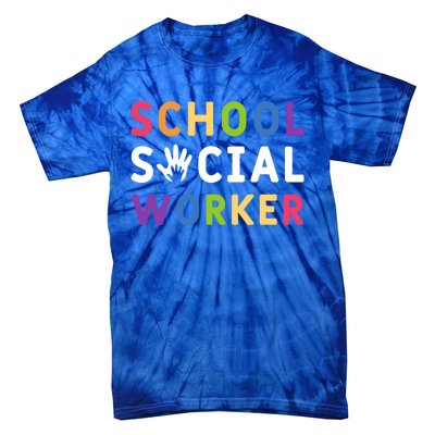 Social Work Rainbow School Social Worker Gift Tie-Dye T-Shirt