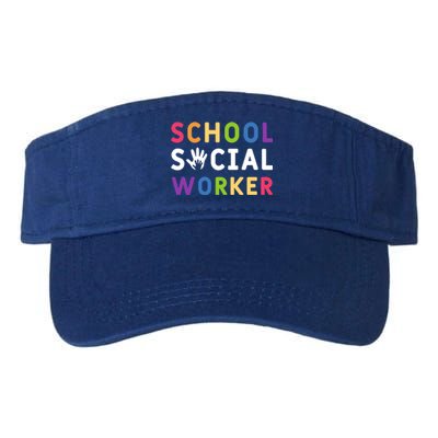 Social Work Rainbow School Social Worker Gift Valucap Bio-Washed Visor