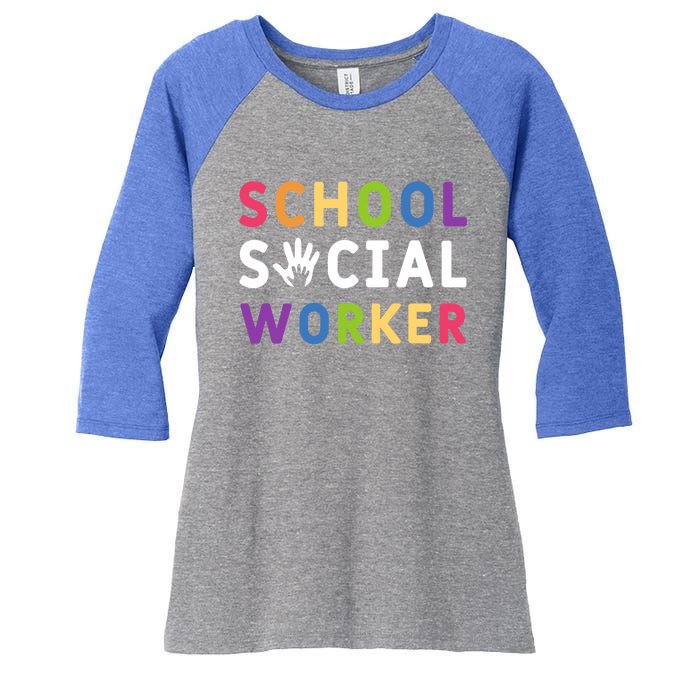 Social Work Rainbow School Social Worker Gift Women's Tri-Blend 3/4-Sleeve Raglan Shirt