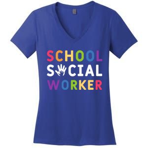 Social Work Rainbow School Social Worker Gift Women's V-Neck T-Shirt