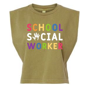 Social Work Rainbow School Social Worker Gift Garment-Dyed Women's Muscle Tee