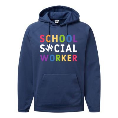 Social Work Rainbow School Social Worker Gift Performance Fleece Hoodie