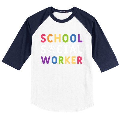 Social Work Rainbow School Social Worker Gift Baseball Sleeve Shirt