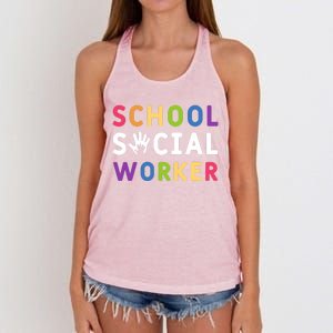 Social Work Rainbow School Social Worker Gift Women's Knotted Racerback Tank