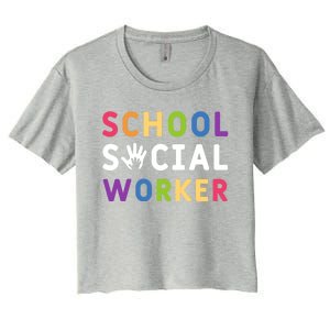 Social Work Rainbow School Social Worker Gift Women's Crop Top Tee