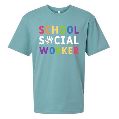 Social Work Rainbow School Social Worker Gift Sueded Cloud Jersey T-Shirt