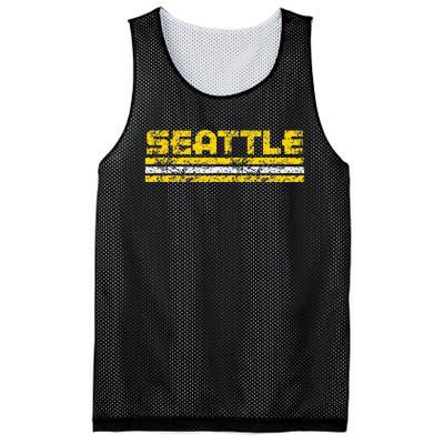 Seattle Washington Retro Vintage Weathered Mesh Reversible Basketball Jersey Tank