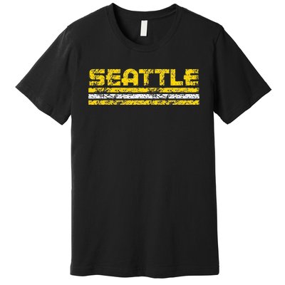 Seattle Washington Retro Vintage Weathered Premium T-Shirt