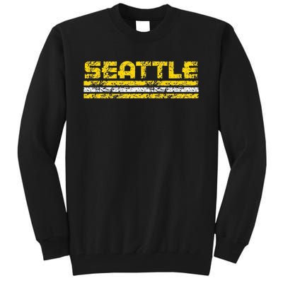 Seattle Washington Retro Vintage Weathered Tall Sweatshirt