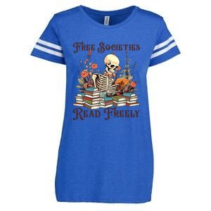 Strong Woman Reads Books Free Societies Read Freely Books Enza Ladies Jersey Football T-Shirt