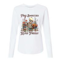 Strong Woman Reads Books Free Societies Read Freely Books Womens Cotton Relaxed Long Sleeve T-Shirt