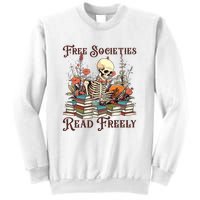 Strong Woman Reads Books Free Societies Read Freely Books Sweatshirt