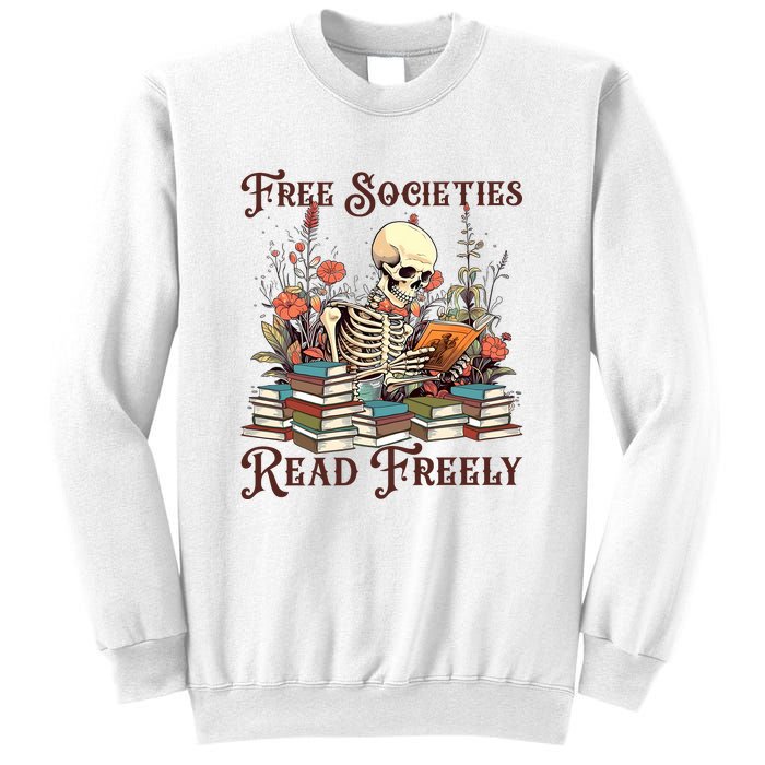 Strong Woman Reads Books Free Societies Read Freely Books Sweatshirt