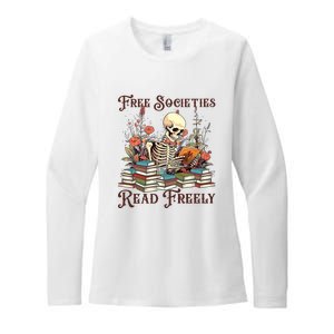 Strong Woman Reads Books Free Societies Read Freely Books Womens CVC Long Sleeve Shirt