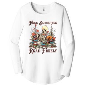 Strong Woman Reads Books Free Societies Read Freely Books Women's Perfect Tri Tunic Long Sleeve Shirt