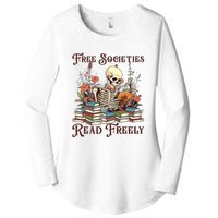 Strong Woman Reads Books Free Societies Read Freely Books Women's Perfect Tri Tunic Long Sleeve Shirt