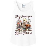 Strong Woman Reads Books Free Societies Read Freely Books Ladies Essential Tank