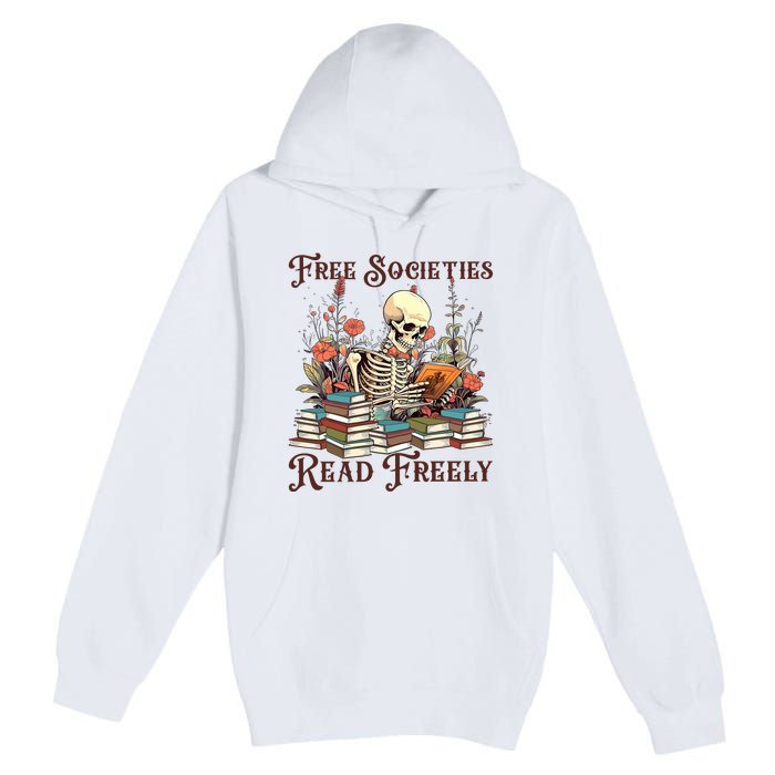 Strong Woman Reads Books Free Societies Read Freely Books Premium Pullover Hoodie