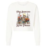 Strong Woman Reads Books Free Societies Read Freely Books Cropped Pullover Crew