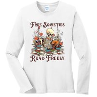 Strong Woman Reads Books Free Societies Read Freely Books Ladies Long Sleeve Shirt