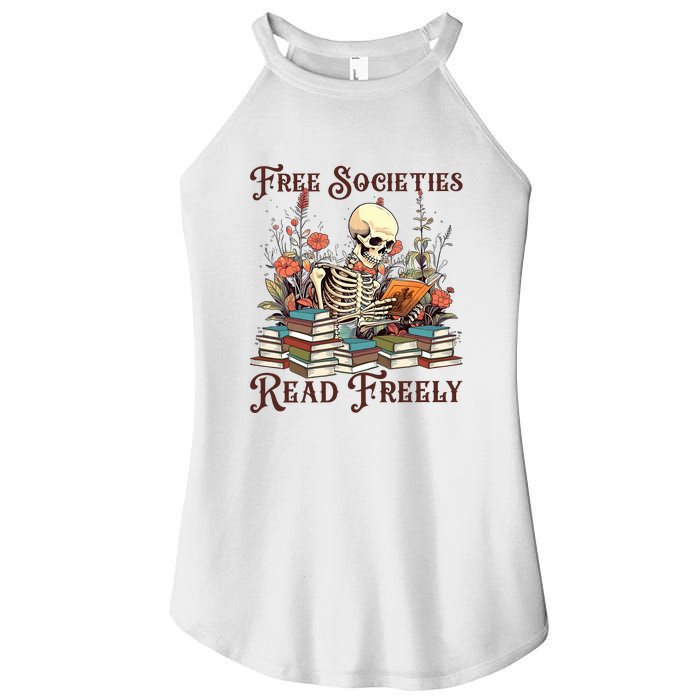 Strong Woman Reads Books Free Societies Read Freely Books Women's Perfect Tri Rocker Tank