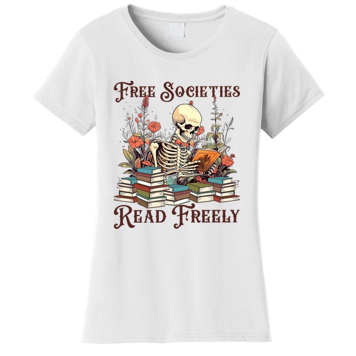 Strong Woman Reads Books Free Societies Read Freely Books Women's T-Shirt