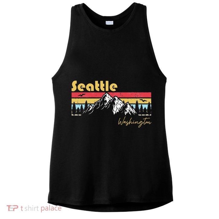 Seattle Washington Roots Hometown Vintage Home State Pride  Ladies PosiCharge Tri-Blend Wicking Tank