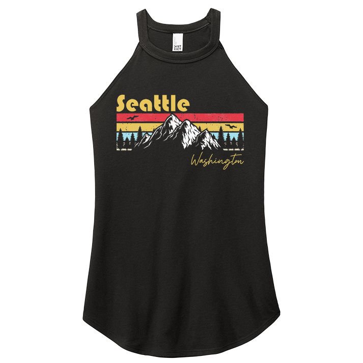 Seattle Washington Roots Hometown Vintage Home State Pride  Women's Perfect Tri Rocker Tank