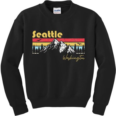Seattle Washington Roots Hometown Vintage Home State Pride  Kids Sweatshirt