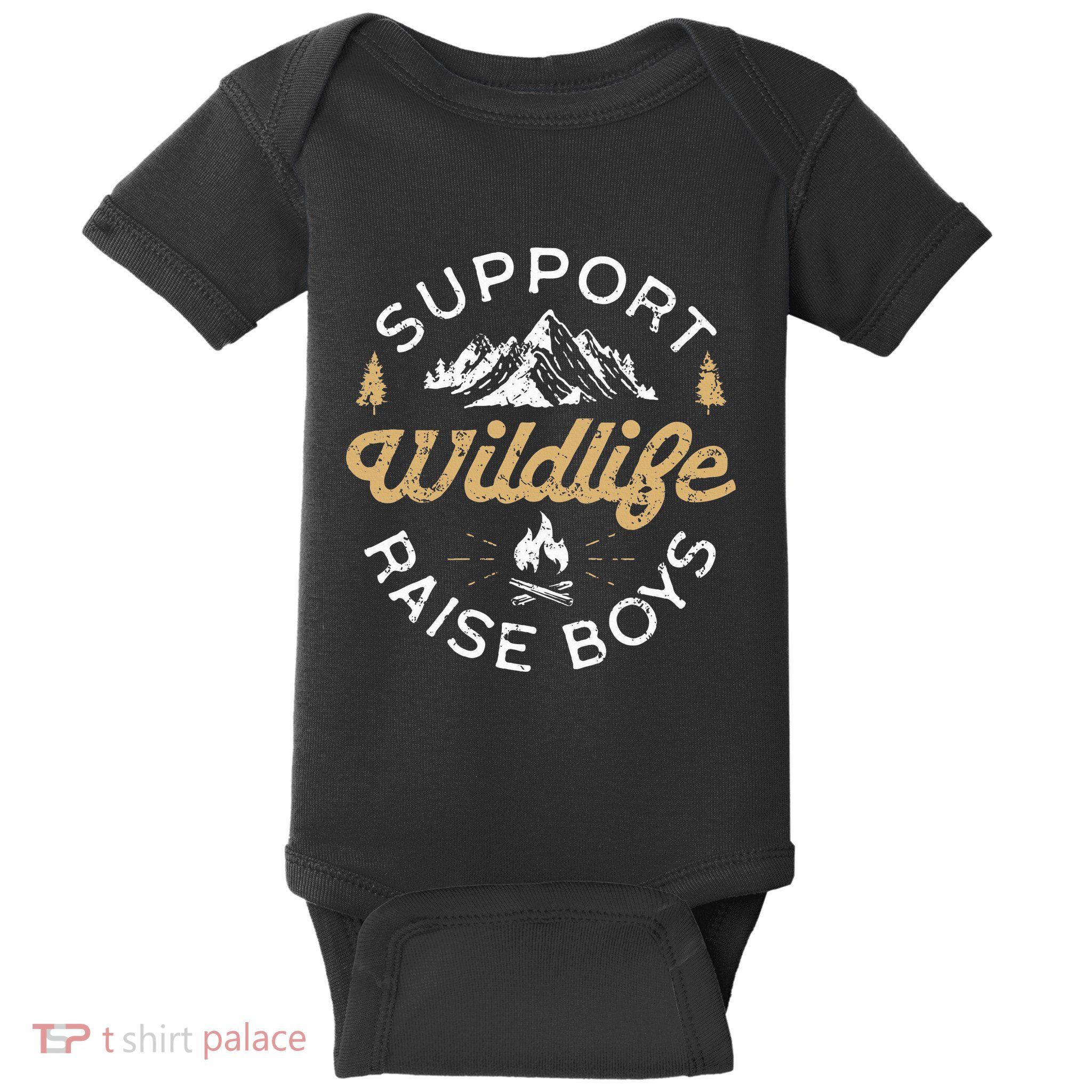 Support Wildlife Raise Parent Mom & Dad Gift Baby Bodysuit